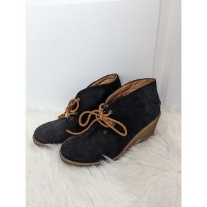 Sperry Celeste Prow Wedge Leather Ankle Booties Sz 7